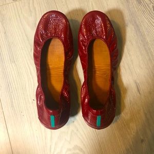 Tieks Ruby Red Patent Shoes Size 10